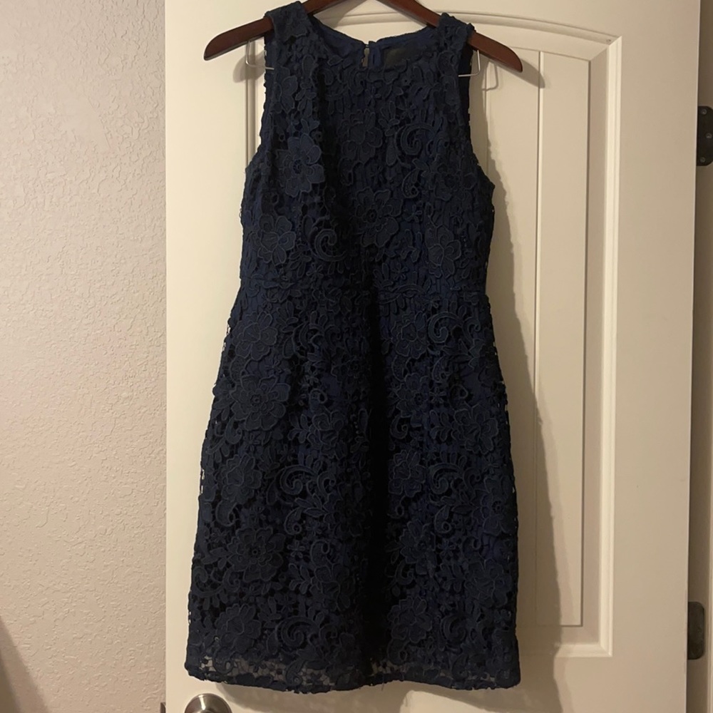 J. Crew navy lace dress, size 8